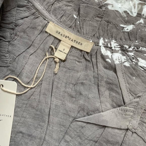 GRADE & Gather blue mist tiered ruffle sleeve blouse - Picture 12 of 15